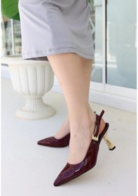 Resim Biçomi Zalin Bordo Rugan Topuklu Ayakkabı Çok Renkli 