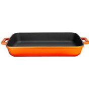 Resim Lava Yekpare 22x30 CM Döküm Çift Kulplu Dikdörtgen Turuncu Rosto Ve Fırın Tepsisi LV P TP 2230 K0 O 