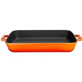 Resim Lava Yekpare 22x30 CM Döküm Çift Kulplu Dikdörtgen Turuncu Rosto Ve Fırın Tepsisi LV P TP 2230 K0 O 