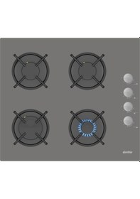 Resim Simfer Gri 2'li Cam Ankastre Set (3538 Ocak + 8740 Davlumbaz) 
