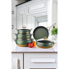 Resim Lavonni 9 Parça Granit Güveç Tencere Seti 