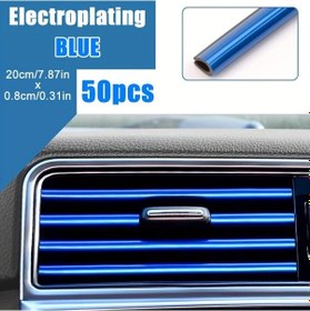 Resim Xuweiwei Blue 50 Adet Araç Havalandırma Trimi Şeritleri Su Geçirmez Kolay Kurulum Tüm Araçlar İçin 