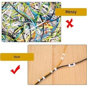 Resim Mena Rise 40 Adet Yapışkanlı Kablo Klipsi Seti – Kablo Düzenleyici, Masa Üstü ve Duvar Için Kablo Tutucu, Kablo Sabitleyici Aparat – Ev Ofis Kablo Yönetimi, Usb, Şarj, Ethernet, Mouse Için Uygundur 