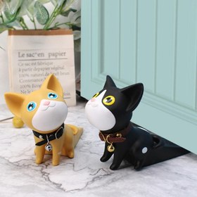 Resim Sevimli kedi şeklindeki plastik kapı durdurucu - kurulumu kolaydır ve kapıları açık tutar! La Ferme 