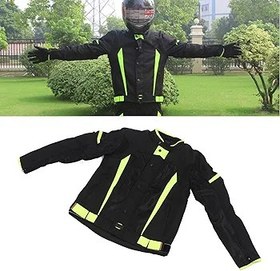 Resim Bisiklet Ceketi, Oxford Kumaş Refleks Şeritli Binici Ceketi Motosiklet Için Arka Ped Ile Etkili ısı dağıtımı (Yaz Üstü XXL) 