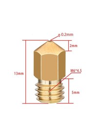 Resim Koodmax 3d Printer Yazıcı Mk8 Extruder 1.75mm / 0.2mm Baskı Kafası Pirinç Nozzle 