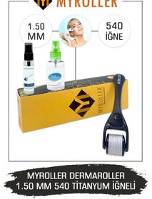 Resim Myroller Dermaroller 1.50mm Dezenfektan Hediye Titanyum 540 Iğnel 