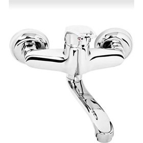 Resim Duvardan Döner Borulu Mutfak Evye Aplike Bataryasi Gri 