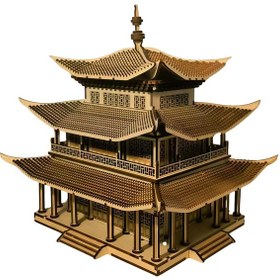 Resim Geleneksel Doğu Köşkü Ahşap Maket Seti Dıy 3d Puzzle Pagoda Tarihi Mimari Koleksiyoner Modeli 466 Parça 