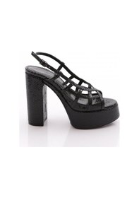 Resim Dgn 31 Kadin Platform Topuklu Ayakkabi Siyah 