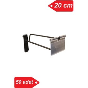 Resim 20 Cm - 50 Adet Siyah Etiketli Tel Pano Kancası Raf Askısı Siyah 