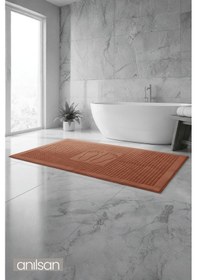 Resim Zivra Kiremit Ayak Havlusu - 70x130cm, 790gr, %100 Pamuk, Spa Ve Otel Banyo Paspası, Günlük Kullanıma Kiremit 