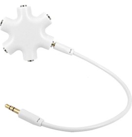 Resim Alfais Kulaklık Çoklayıcı 3.5mm Stereo Beyaz Renkli Uzatıcı ve Çoklayıcı 