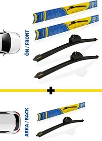 Resim Volvo V50 2006-2012 Sw Supermute Ön Ve Arka 3'lü Muz Silecek Takımı (650 MM + 480 MM + 350 MM) 