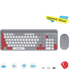 Resim Piranha 2381 Bluetooth Klavye ve Mouse Seti Gri 