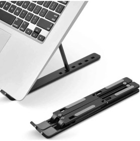 Resim Alifa Toptan 7 Kademeli Ayarlı Katlanabilir Laptop Tablet Standı Siyah 
