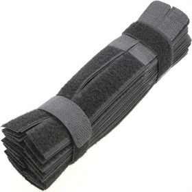 Resim 50 adet/20 adet/30 adet/40 adet Kablo Bağları, Yeniden Kullanılabilir Hızlı Bağlama Tel Düzenleyici, Kablo Halat Tutucu 17.78 Cm (Siyah) 