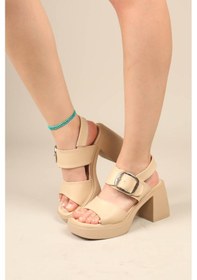 Resim Birikon Gabriela Tokalı Platform Ayakkabı Bej-7325-bej Bej 