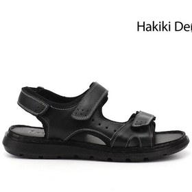 Resim Gönderi(R) Gönderi R Siyah Ayarlanabilir Cırt Bantlı Hakiki Deri Sandalet Siyah 