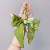 Resim Silver1 Gıoıo Yeni Ipek Eşarp Anahtarlık Kişiselleştirilmiş Inci Papyon Çanta Çekicilik Dokuma Anahtarlık (Yurt Dışından) 