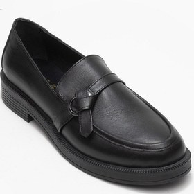 Resim Luvi Shoes Galea Siyah Cilt Tokalı Hakiki Deri Kadın Loafer Ayakkabı SİYAH CİLT 