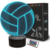 Resim Metabagua Voleybol 3d Gece Lambası, Uzaktan Kumandalı Çocuklar Için Spor Mood Illusion Lambası 16 Renk Değiştirme, Yaratıcı Doğum Günü Plaj Voleybolu Antrenörü Lover Gi Hdd8e7 Siyah 