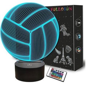 Resim Metabagua Voleybol 3d Gece Lambası, Uzaktan Kumandalı Çocuklar Için Spor Mood Illusion Lambası 16 Renk Değiştirme, Yaratıcı Doğum Günü Plaj Voleybolu Antrenörü Lover Gi Hdd8e7 Siyah 