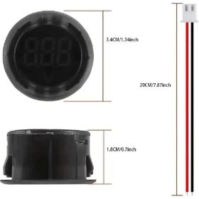 Resim Daisy Home Dc 4-100V Dijital Voltmetre Kırmızı LED - Araç, Tekne, Karavan, Motosiklet Uyumlu 