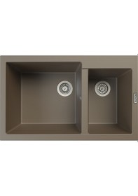 Resim Polex Cristalüx Granit Evye P-1.75 Toprak 1.5 Gözlü Tezgah Altı Ve Tezgah Üstü Mutfak Evyesi 81x50.5 CM 