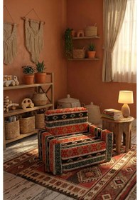 Resim Çocuk Koltuğu Komple Sünger Katlanabilir Yataklı Minder Yatak 0-4 Yaş Siyah Kilim Desen Standart 