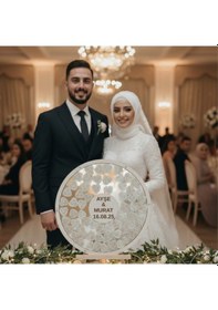 Resim Düğün-nişan Sılver Aynalı Pleksi 50 Cm Yuvarlak Misafir-hatıra Anı Defteri-kutusu + Şövale Ve Kalem Hediyeli 