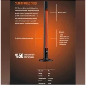 Resim Sinbo SFH-6918 Slim 1000 W Kule Tipi Infrared Isıtıcı Alüminyum Gövde ile Ergonomik Tasarım 