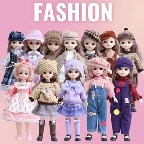 Resim 30Cm/11.8Inç Bebek Seti Oyuncak Hediye Sürpriz Bebek Bebek Etek Moda Pembe Parti Kıyafeti Doğum Günü Hediyesi Eklemli Pozlanabilir 