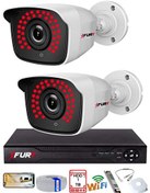 Resim 2 Kamera Geniş Açı 1080P Full HD Görüntü 36 LED Gece Görüşlü Su Geçirmez Güvenlik Kamera Seti 1 TB Fury