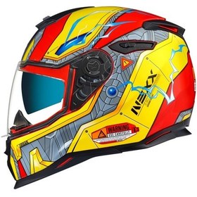 Resim Nexx Sx.100 Gıgabot Kırmızı-Sarı Full Face Motosiklet Kaskı 