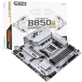 Resim COLORFUL CVN B850M WIFI 6 GAMING FROZEN V14A DDR5 8400Mhz mATX AM5 Gaming (Oyuncu) Anakart 