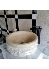 Resim Traverten Naturel Patlatma Mermer Lavabo 
