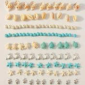 Resim 110 Adet Okyanus Temalı DIY Boncuk Sihirli Seti - Karışık Deniz Kaplumbağaları, Yunuslar, Deniz Yıldızları, Kabuklar, Turkuaz Boncuklar, Alaşım Deniz Canlıları, Takı Yapımı, El Yapımı Küpeler, Bileklikler, Kolye, Pendentif El Sanatları Malzemeleri 