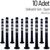 Resim İleri Trafik Delinatör 100 x 8 cm Siyah 10 Adet, Esnek Duba 
