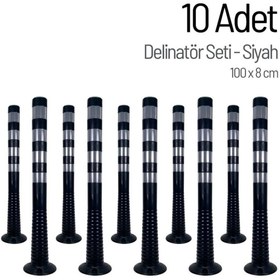 Resim İleri Trafik Delinatör 100 x 8 cm Siyah 10 Adet, Esnek Duba 