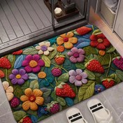 Resim 1 adet Canlı Çiçekli Hoşgeldiniz Matı - Renkli Güneş Çiçeği ve Çikolata Tasarımı, Yumuşak Polyester, Makine Yıkanabilir, Yatak Odası, Banyo, Mutfak ve Giriş Yolu İçin İdeal - 1.2cm Kalınlık, İç ve Dış Mekan Matı | Canlı Çiçekli Desen | Dayanıklı Matlama, Hoşgeldiniz Matı 