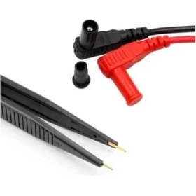 Resim Smd Test Probu Direnç Kapasite Bobin Diyot Multimetre Avometre Test Klipsi Prob Cımbız 
