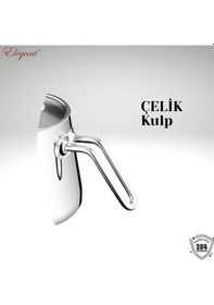 Resim Piramit Orta Boy Çelik Kulplu Çaydanlık Takımı Çelik 