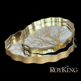 Resim Royking 2 Li Oval Tepsi 44x36-38x31 Cm Fx 062 Altın 