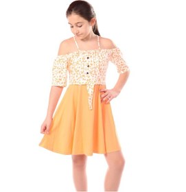 Resim Toontoy Kız Çocuk Leopar Desenli Askılı Elbise Turuncu 