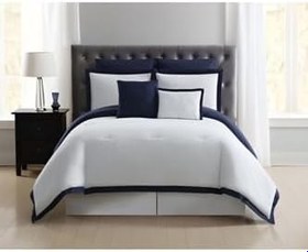 Resim Çift Kişilik Beyaz Bej Pike Takımı Lacivertbeyaz 200 X 230 