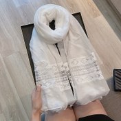 Resim Kadınlar için Dantel Şal İnce Nefes Alabilen Püsküllü Şal Şık Edebi Tarz Güneşlik Seyahat Şalı 