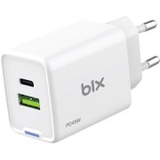 Resim Bix Bx2p46g 45w Gan Usb-c Usb-a Şarj Aleti Iphone Ipad Pps Pd Type-c Hızlı Şarj Cihazı Beyaz 