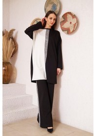 Resim Siyah Sim Detaylı Garnili Eşofman Takımı DM5000 Siyah 