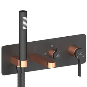 Resim Gildo Mix Kombine Ankastre Banyo Bataryası Siyah-Rose Gold Mka165-S-R Gpd 